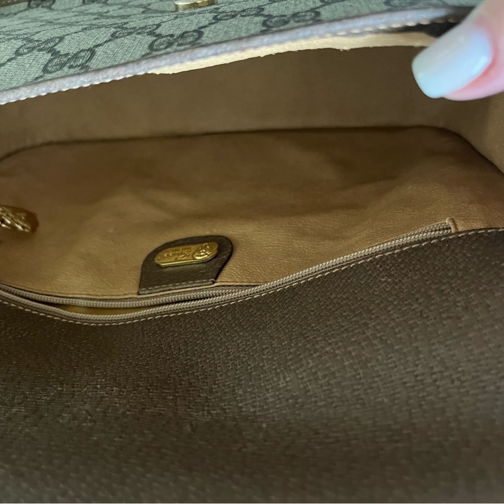 Gucci Beige and Brown Monogram Messenger Bag - Picture 8 of 12